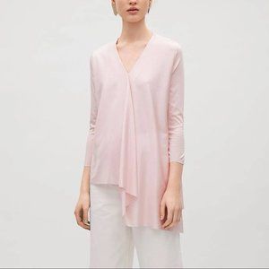 COS Bias Cut Asymmetrical Blush Silk Top